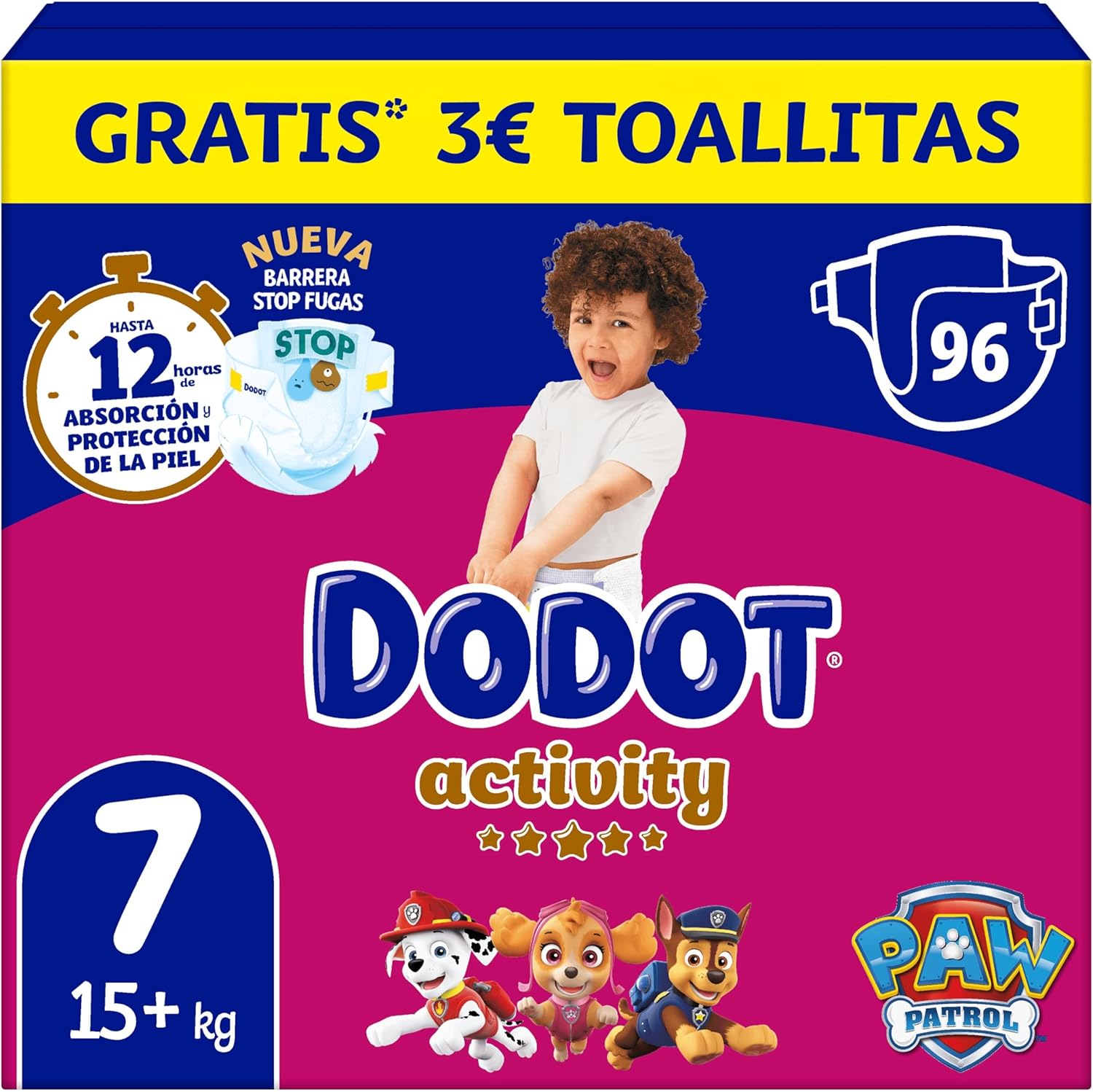 Dodot Activity Talla 7, 96 Pañales Para...