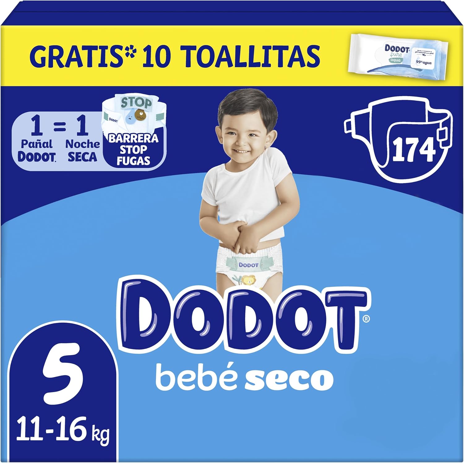 Dodot Pañales Bebé-Seco, Talla 5 (11-16...