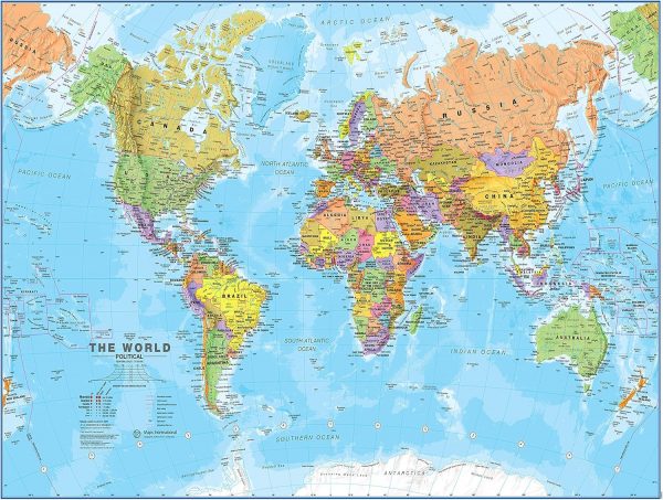 Maps International Mapa del mundo, póst...