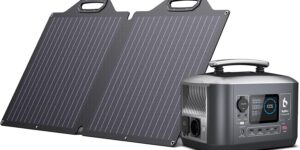 BigBlue 537.6Wh Generador Solar Portátil con 100W Panel Sola...