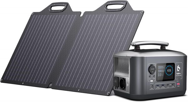 BigBlue 537.6Wh Generador Solar Portátil con 100W Panel Sola...