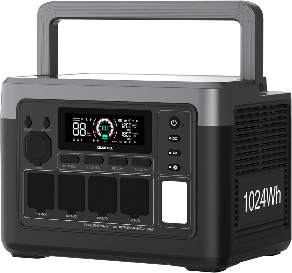 OUKITEL Generador Solar Portátil P1000 Plus, Batería LiFePO4...