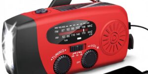 Radio solar portátil con tiempo AM/FM/NOAA, generador de man...