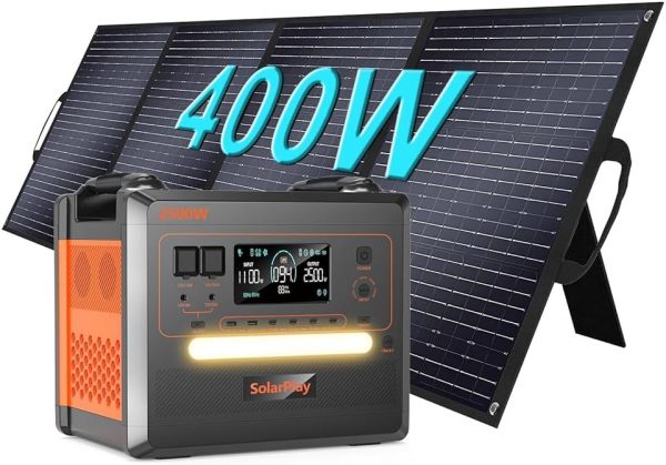 SOLARPLAY Generador Solar Portatil 2500W con 400W Placa Sola...