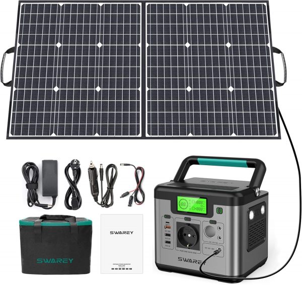 SWAREY Estación de Energía Portátil, 518Wh Generador Solar c...