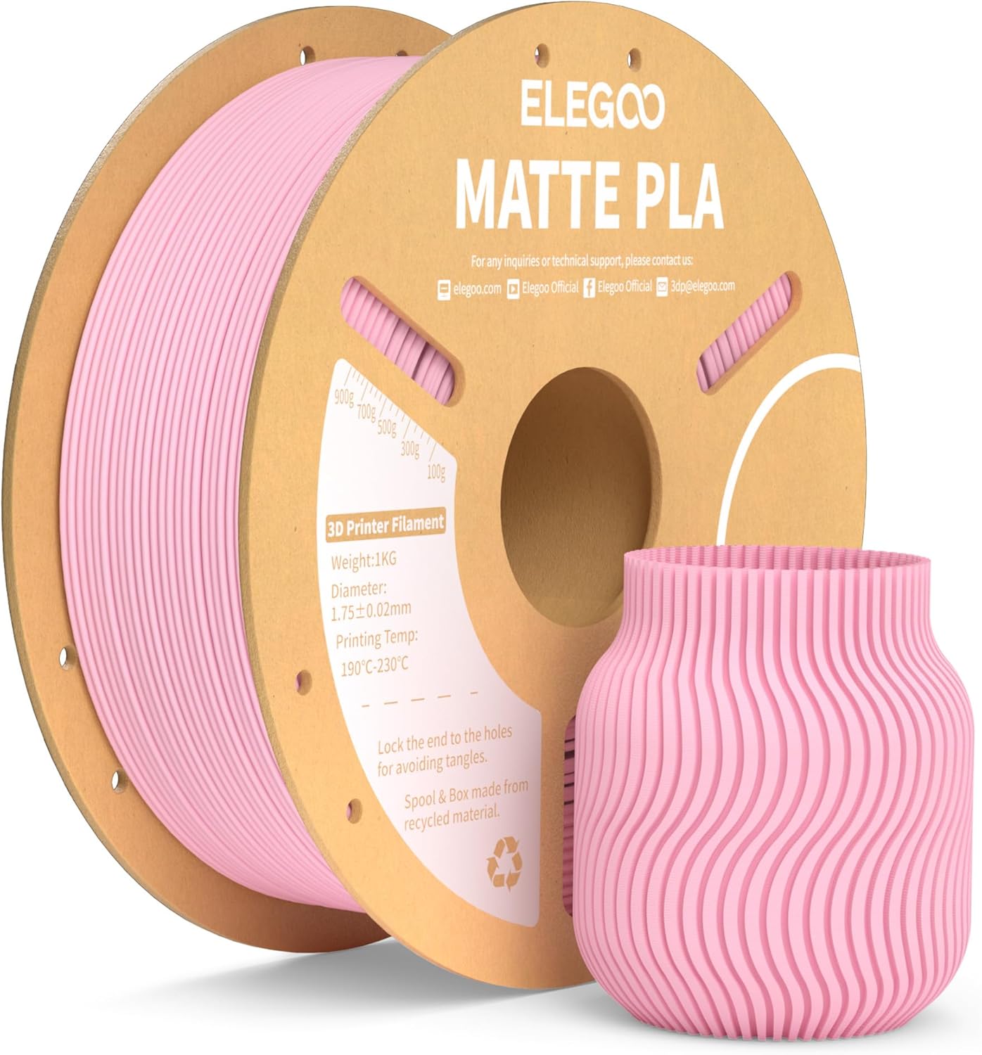 ELEGOO Filamento PLA MATE 175 1KG
