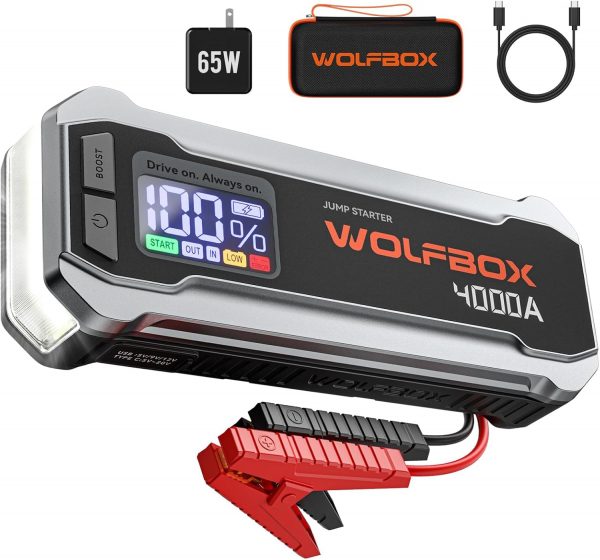Arrancador de batería WOLFBOX 4000A