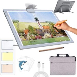 A3 light table grey with bag
