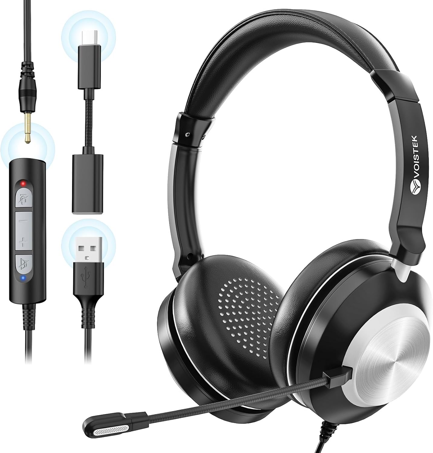 Voistek Auriculares Micrófono PC Voistek Auriculares Micrófono PC