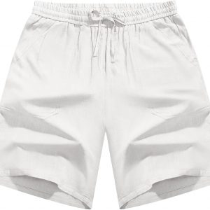 CMTOP Men's Linen Shorts Loose Casu