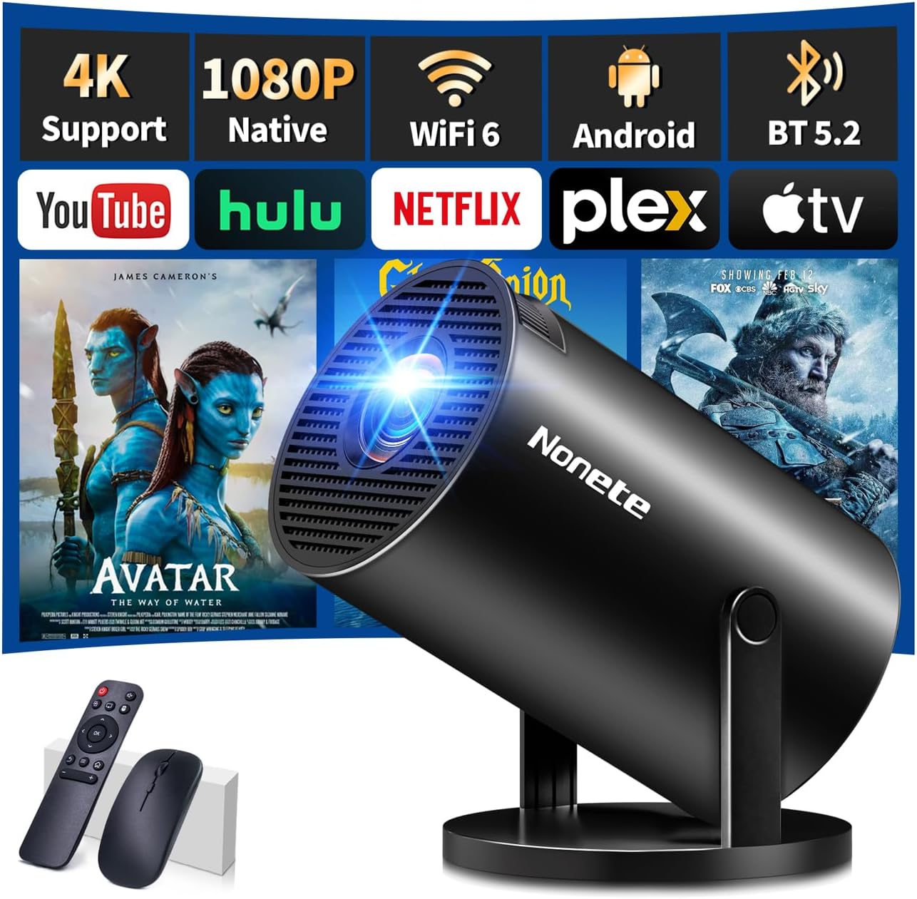 Mini Proyector 4K 1080P Nonete