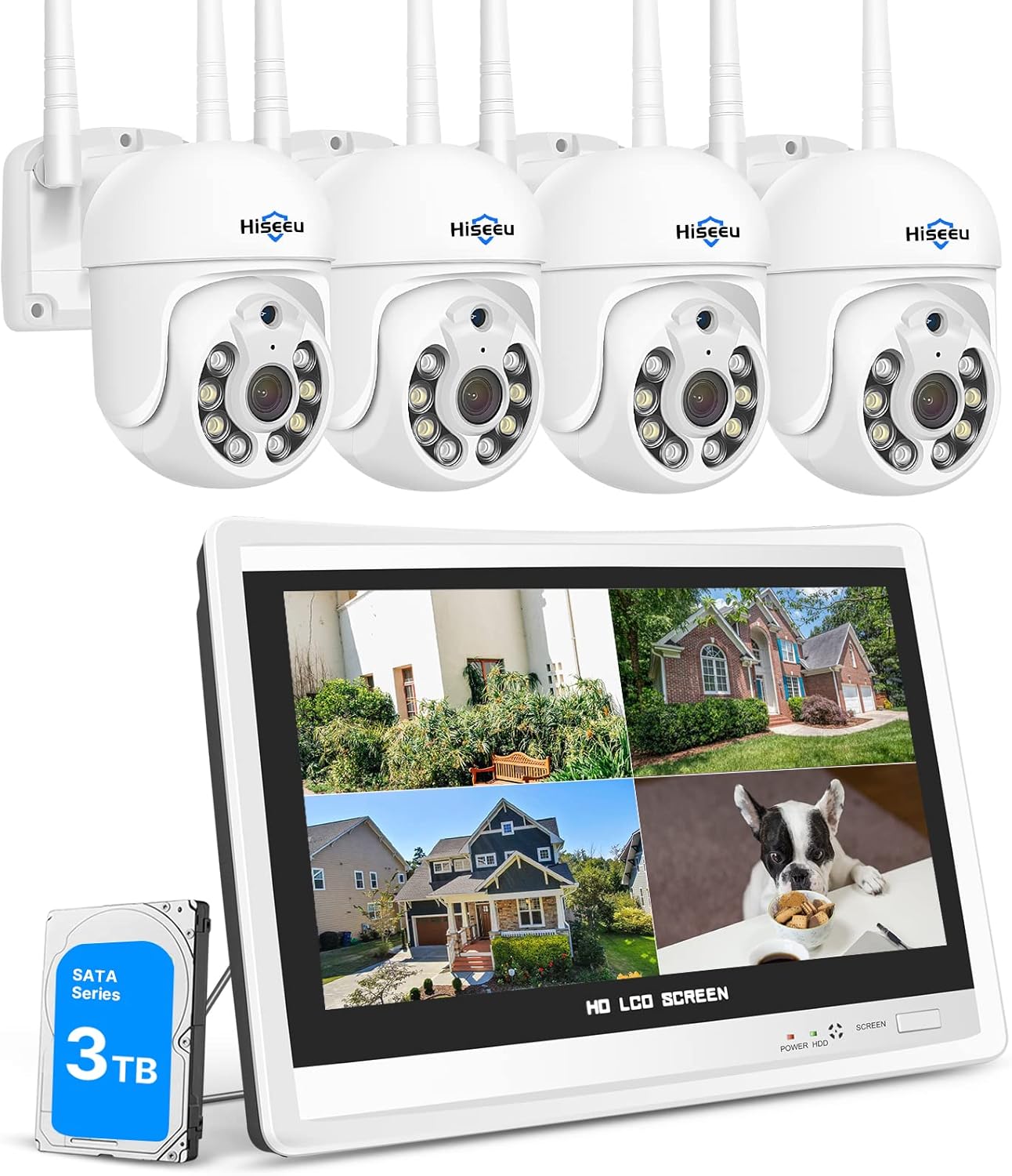 Hiseeu 【5MP+3TB】 5MP Kit Camaras