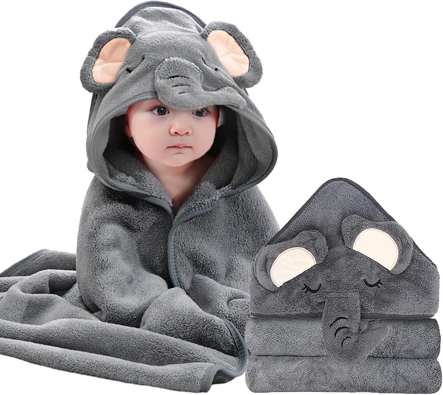 1 Piezas Toalla baño capucha