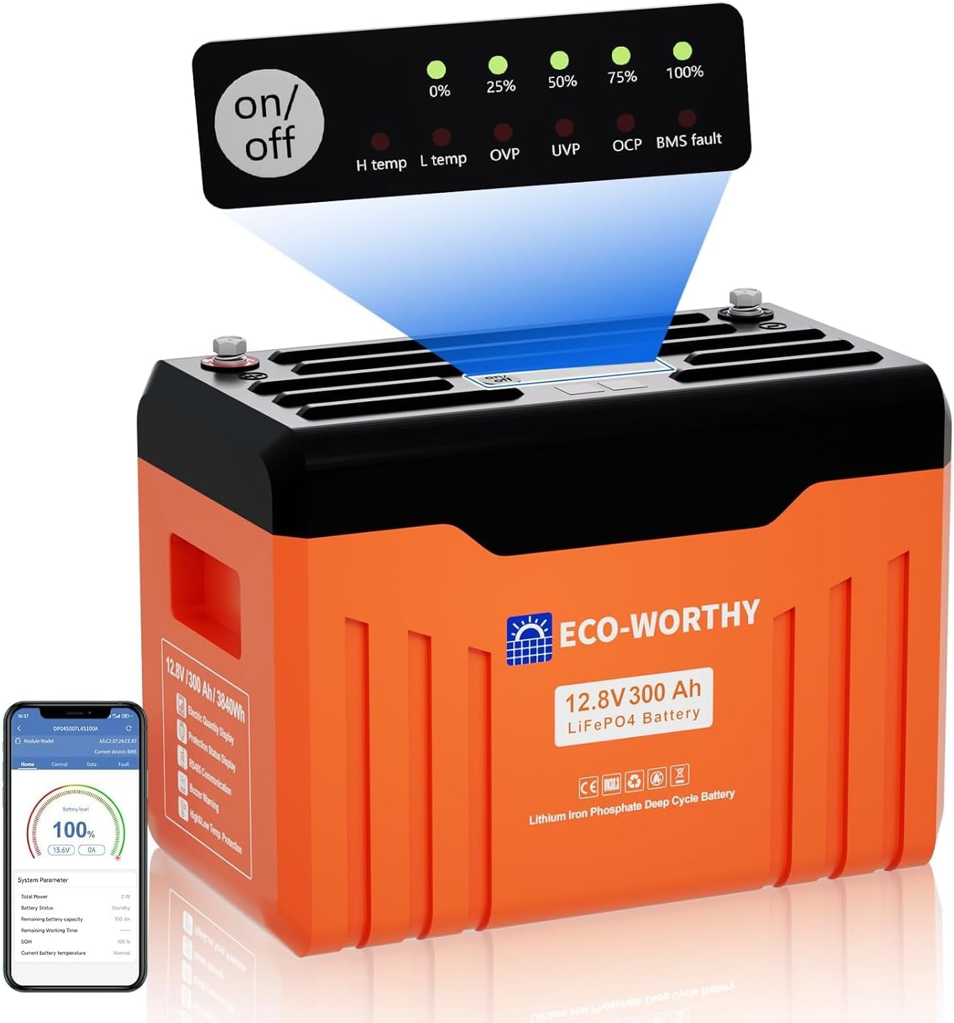 ECO-WORTHY LiFePO4 Bluetooth 12 V ECOWORTHY LiFePO4 Bluetooth 12 V