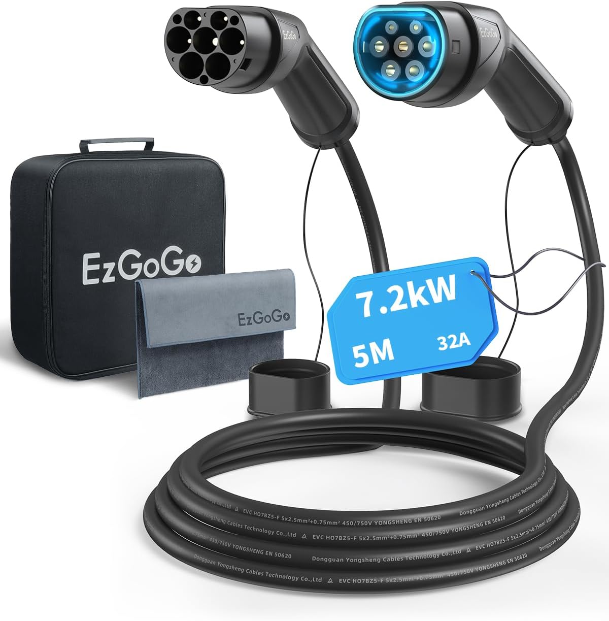 Ezgogo EV Cable de Carga Tipo 2