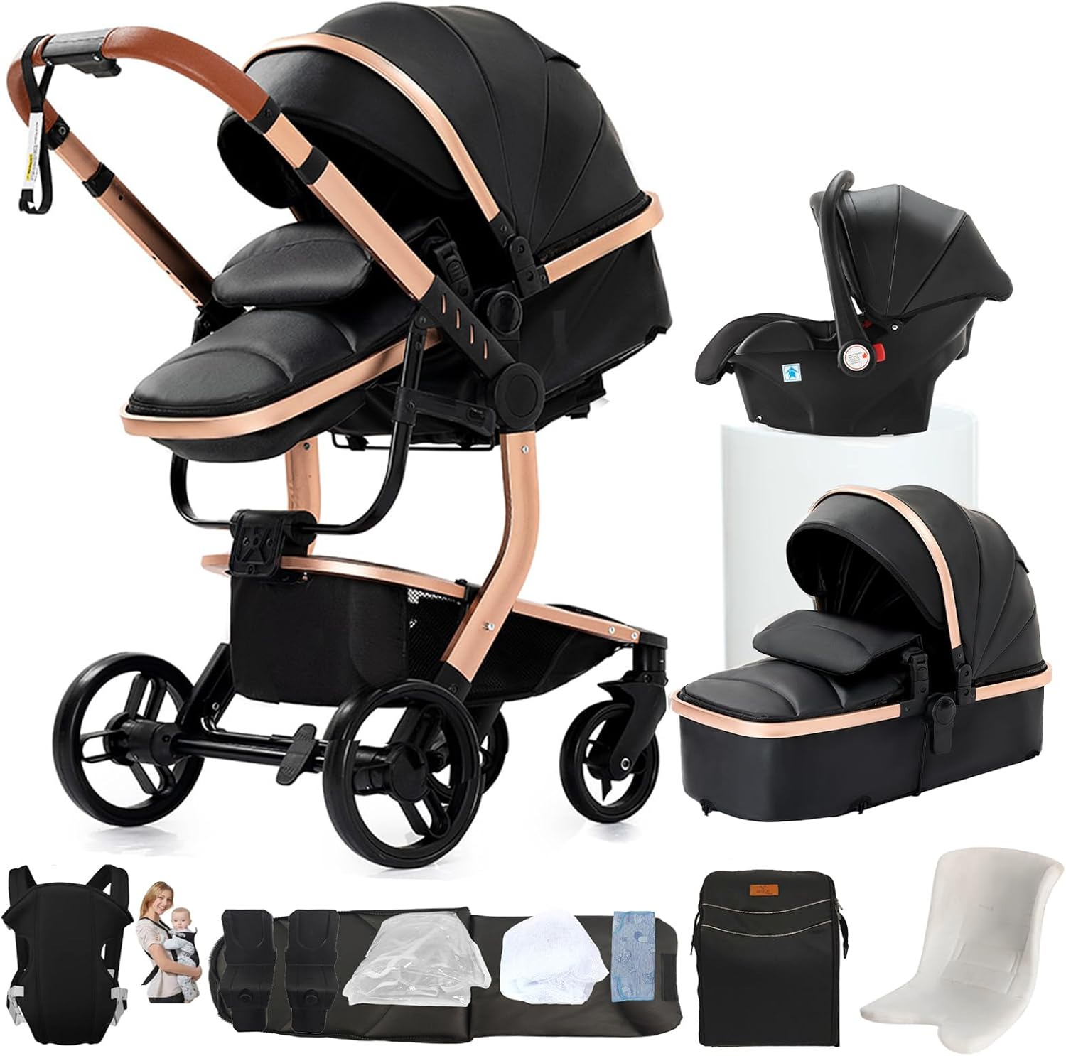 NADDLILY Cuero PU Carrito Bebe 3