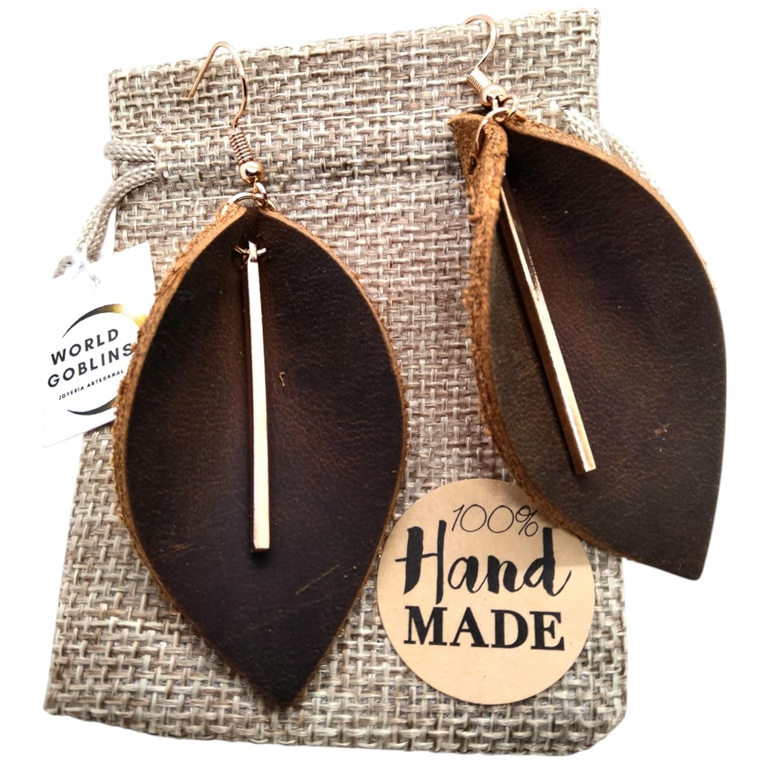 Pendientes de Cuero Mujer. Cuero