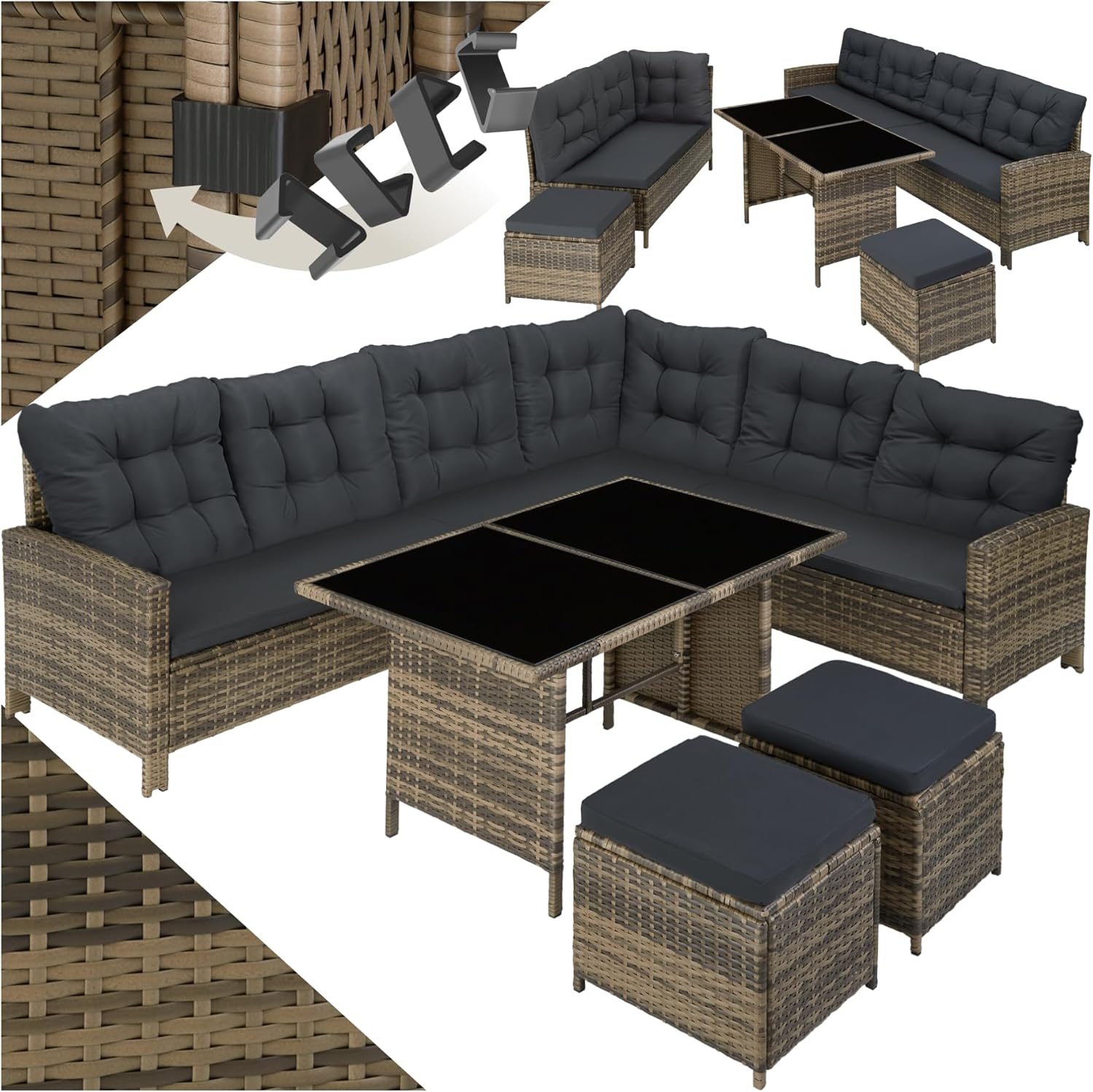 TecTake®junto Jardín Ratán