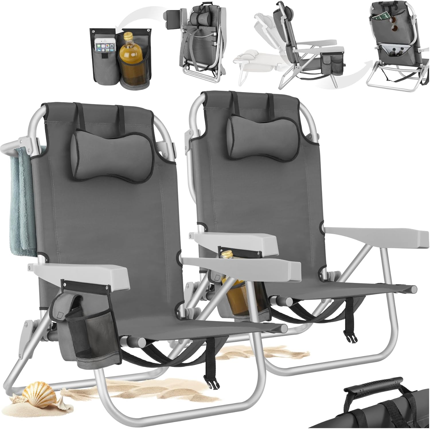 TecTake® Silla Playa Plegable