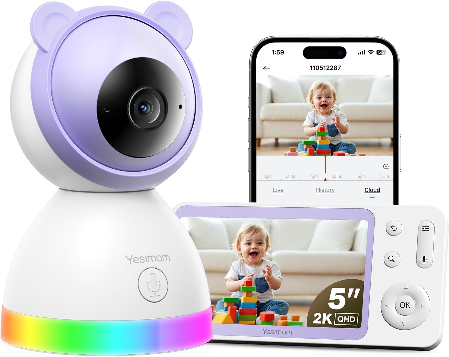 YESIMOM 2K/3MP Camara Vigilancia