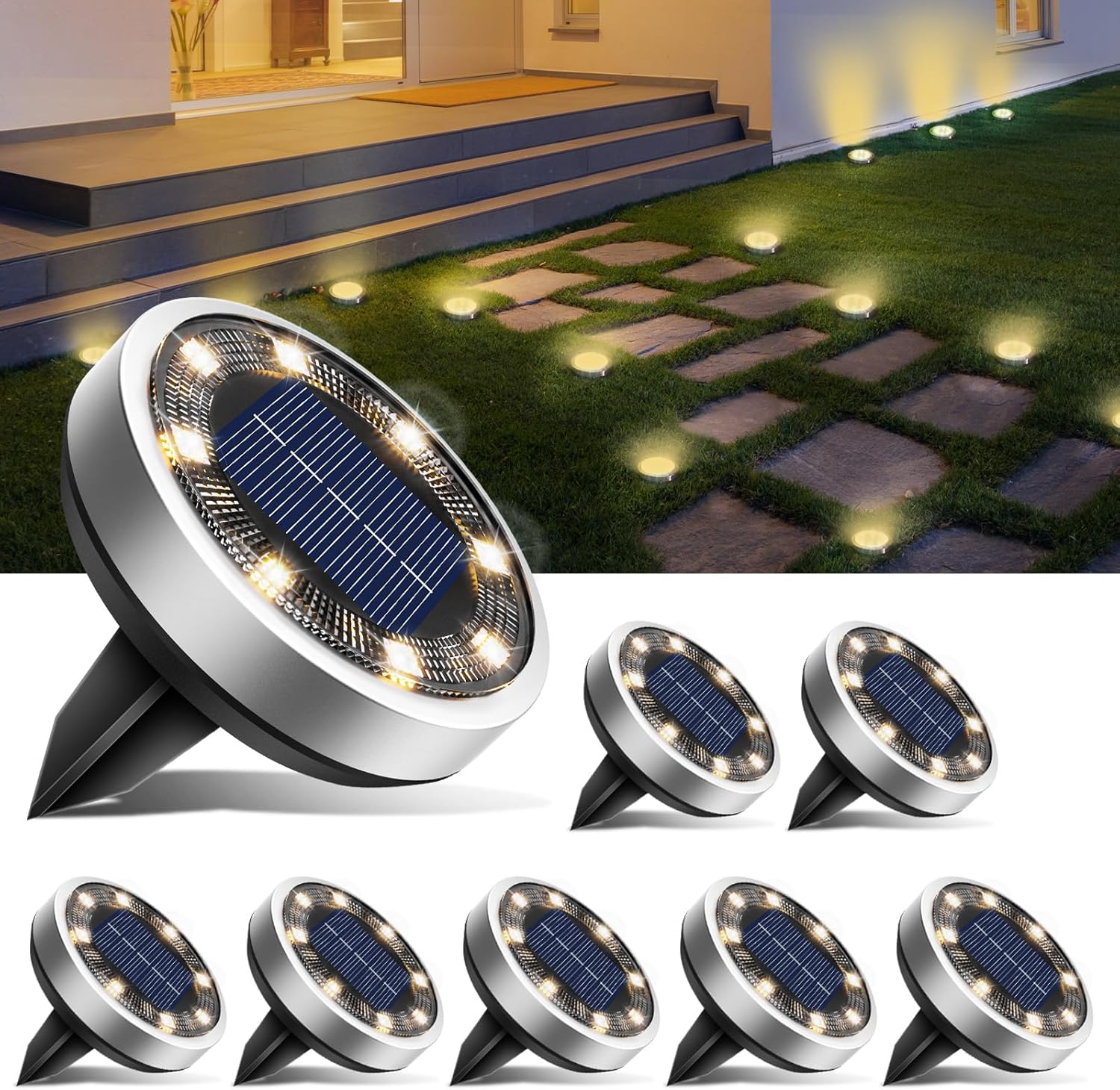 btfarm 8 Paquetes Luces Solares LED