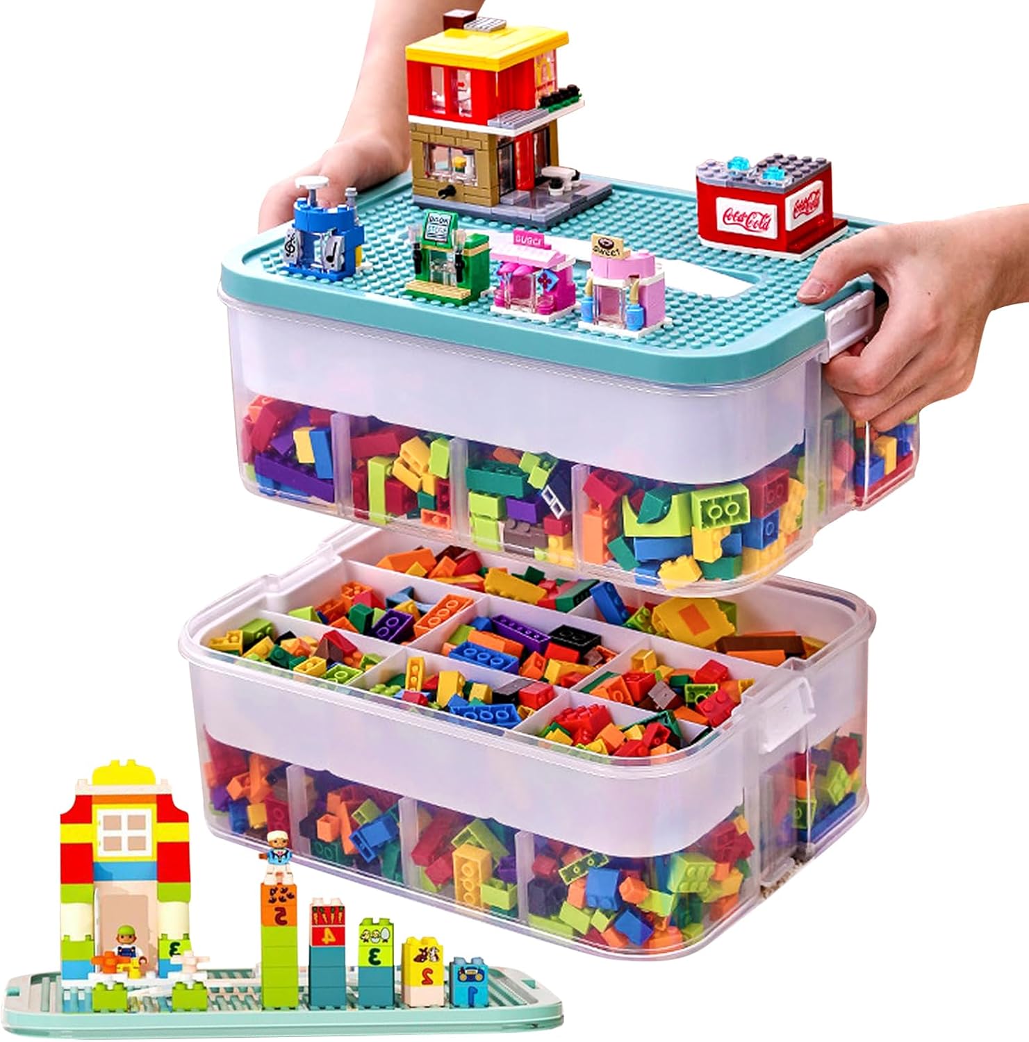 alouweekuky Storage Box for Lego