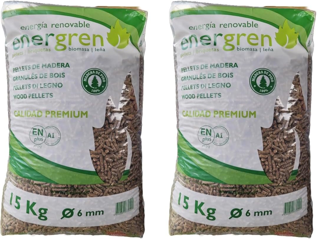 Pack of 2 Wood Pellet Bags 15 kg