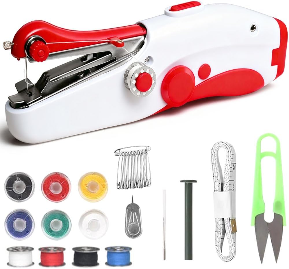 Mini máquina de coser eléctrica de la mano,