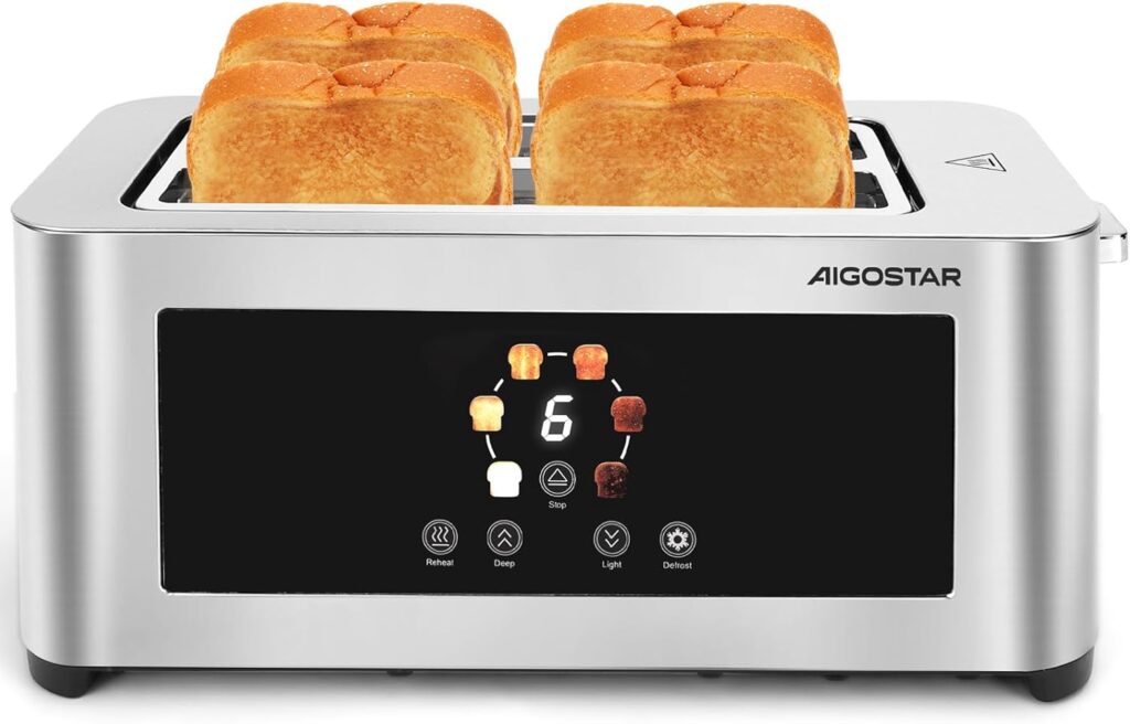 Tostadora Aigostar 4 Rebanadas, LED