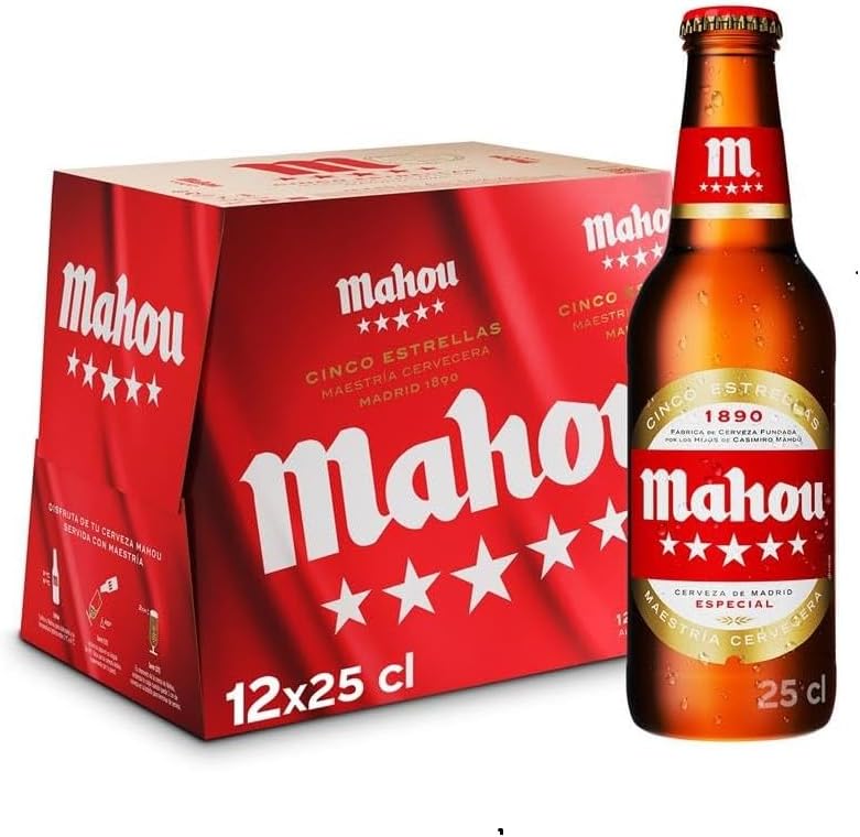 Mahou 5 Estrellas, Pack de 12 Botellas x