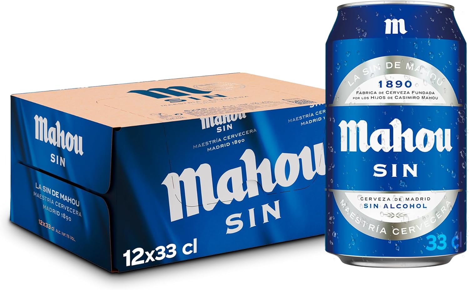 Cerveza Mahou – Pack de 12 x 330 ml –