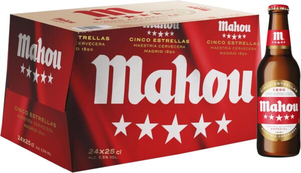Mahou 5 Estrellas, Pack de 24 botellas