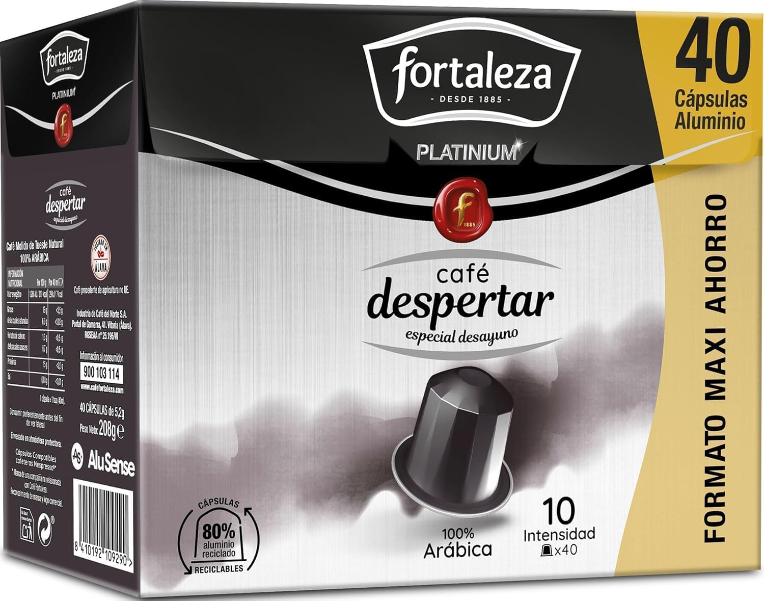 Café Fortaleza Platino, Cápsulas