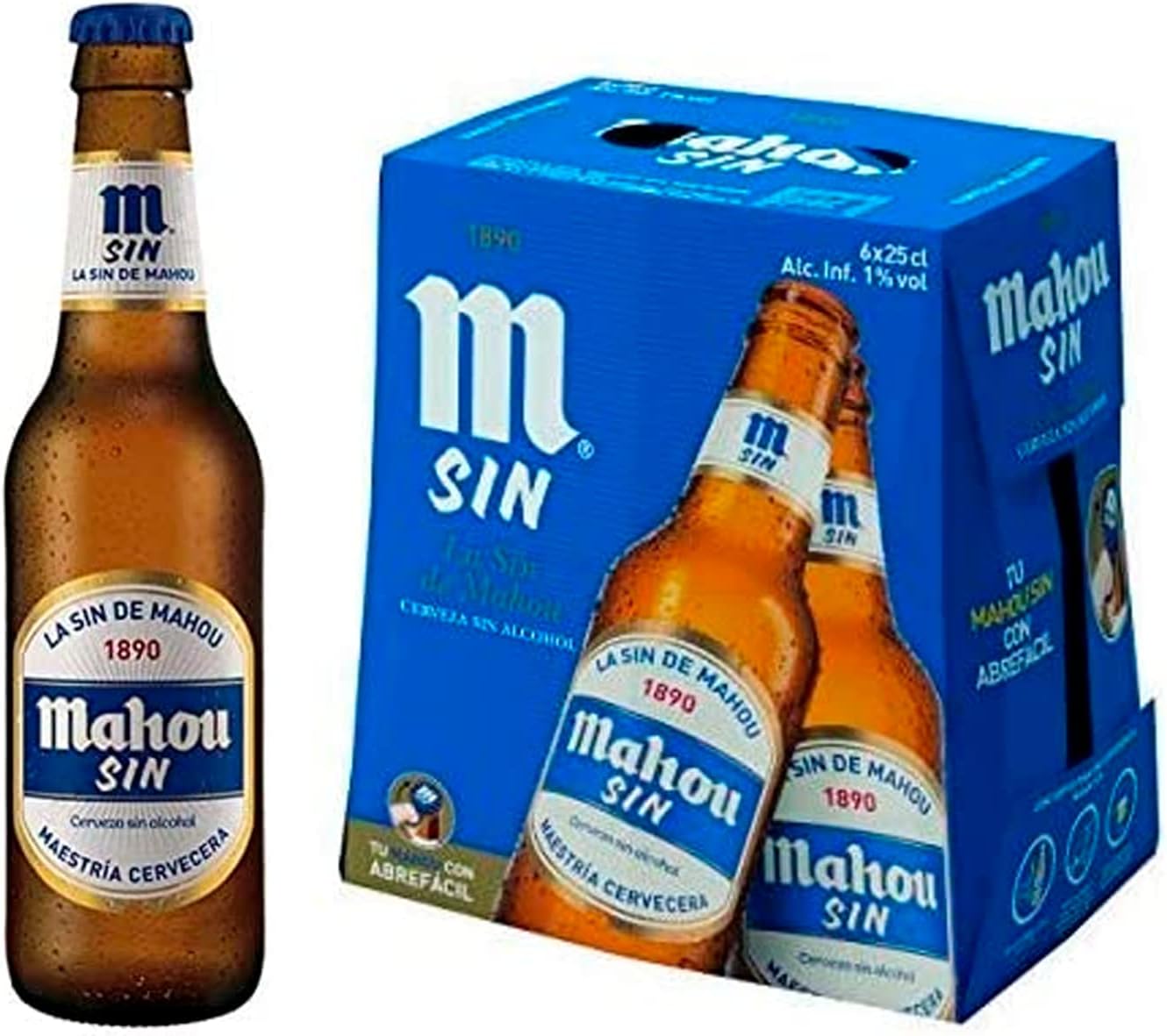 Cerveza Mahou Sin Alcohol, Pack 6