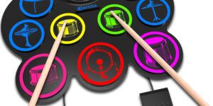 Batería Electrónica, 9 Pads Enrollables Batería Electrónica, 9 Pads Enrollables