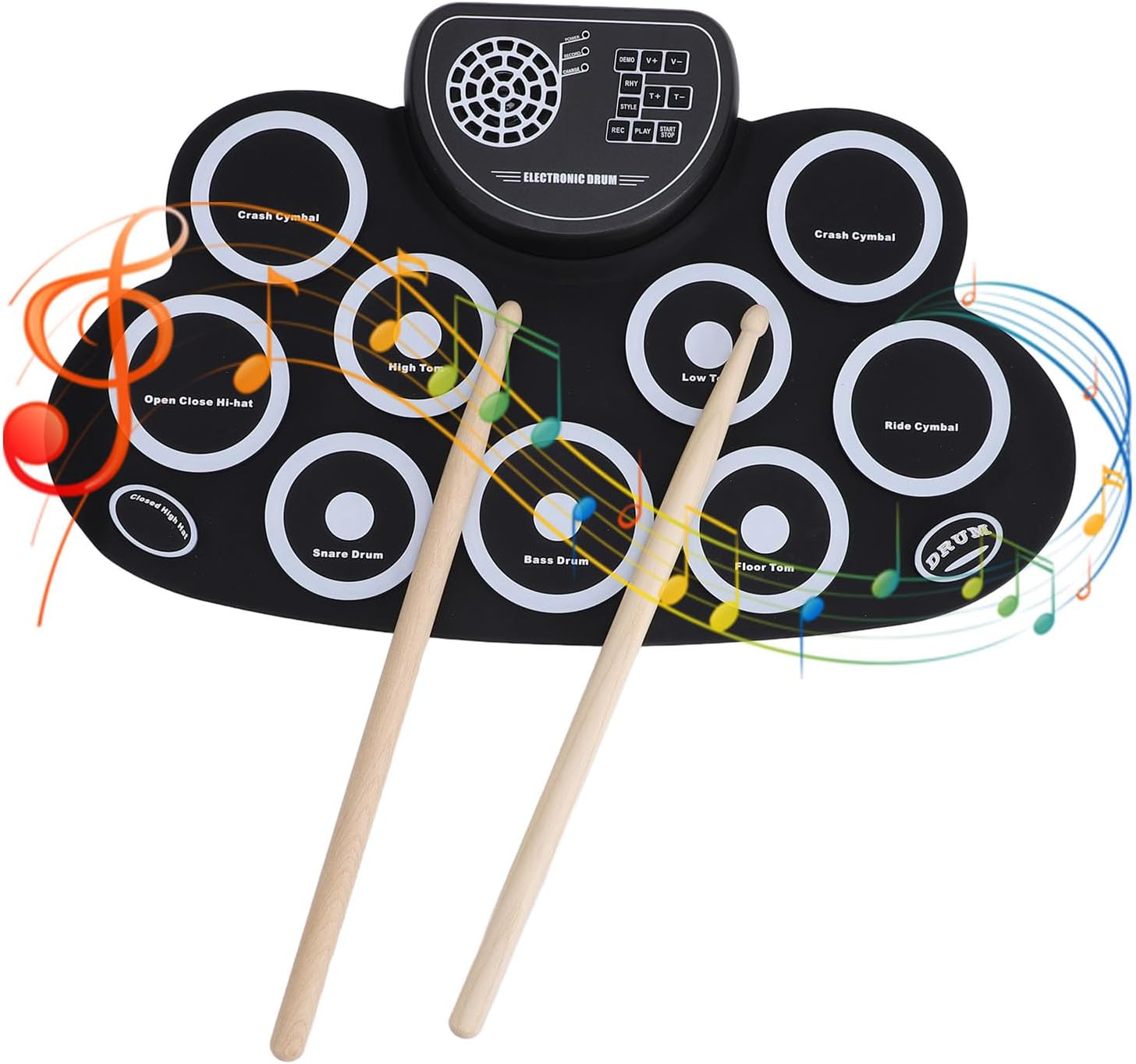 Batería eléctrica, 9 pads para niños.