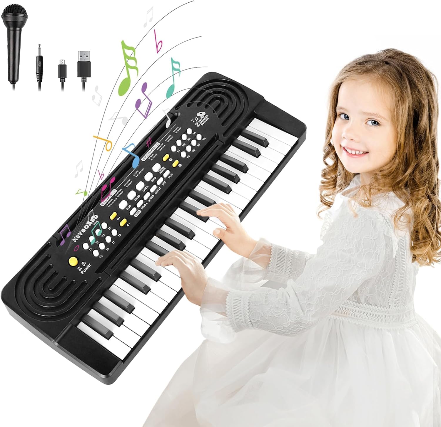 Piano con teclado electrónico para niños