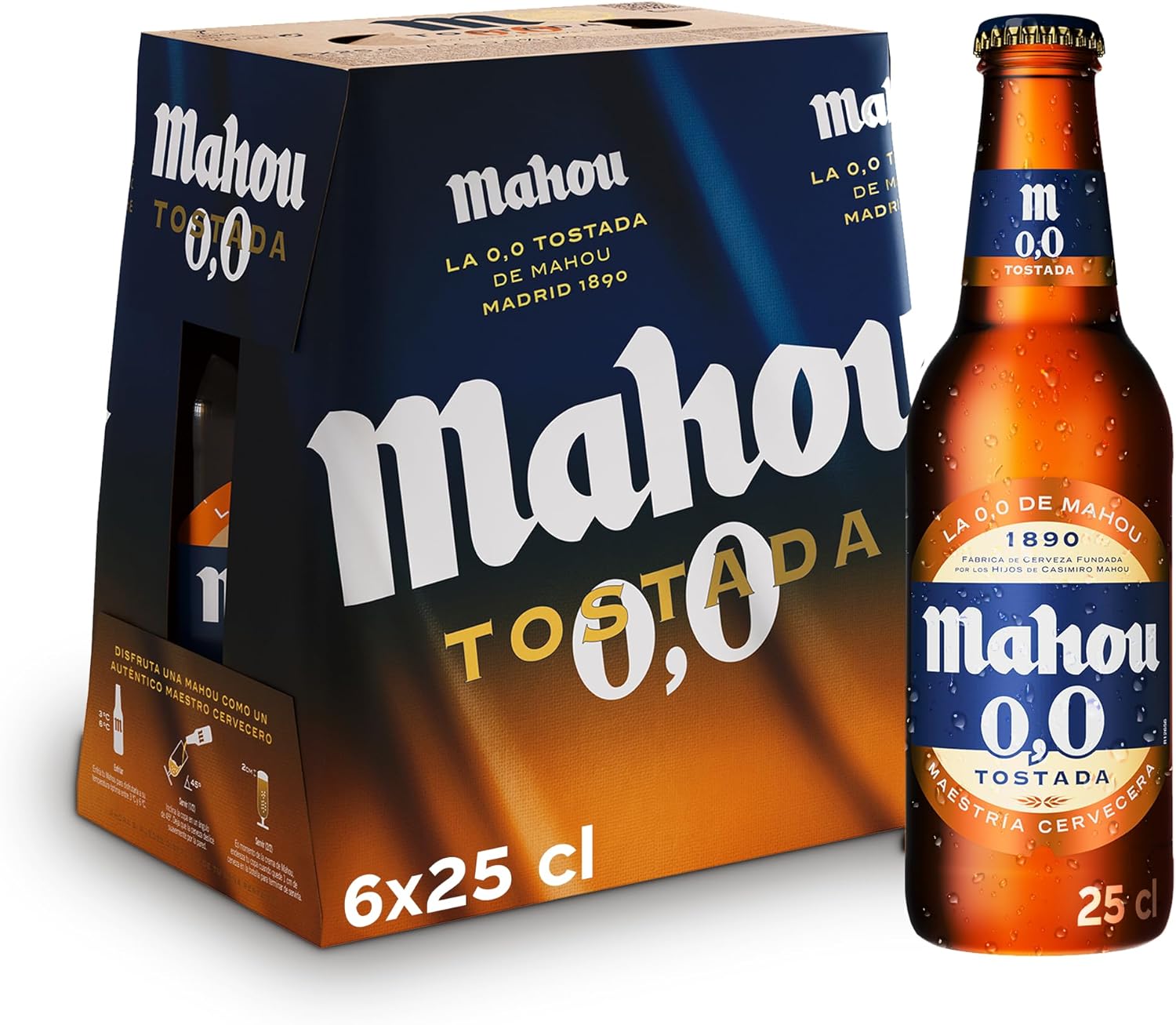 Tostada Mahou 0.0, Pack de 6 Botellas