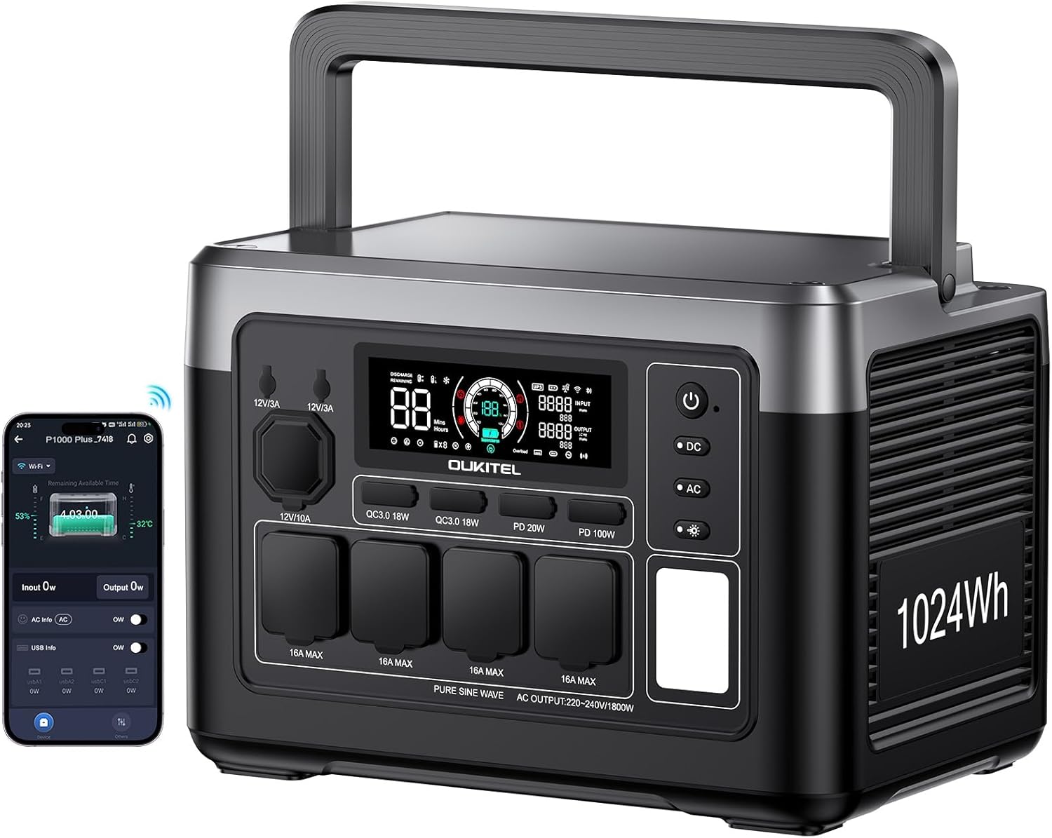 Alimentación portátil OUKITEL P1000E Plus