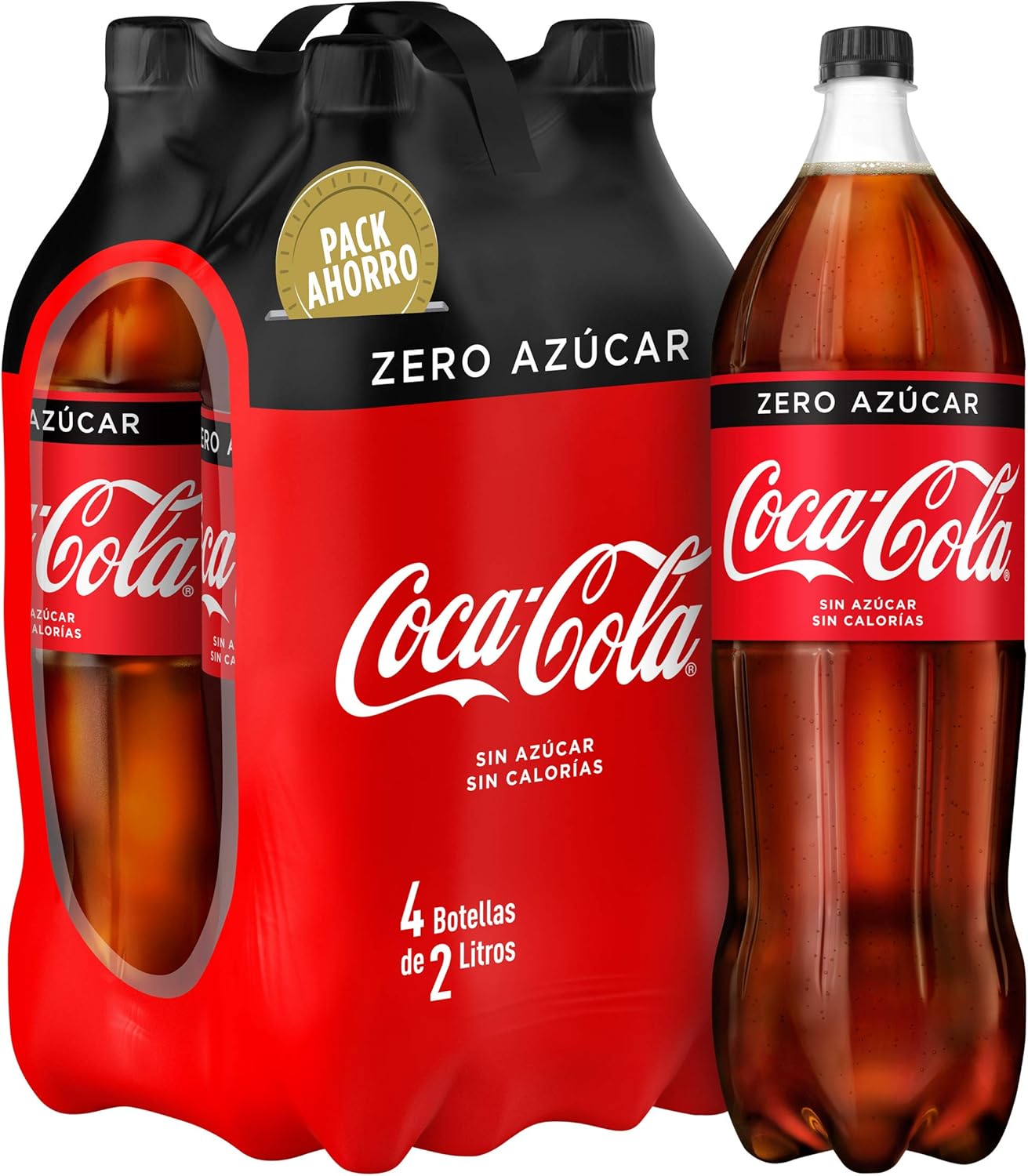 COCA COLA zero pack 4 botellas 2 lt