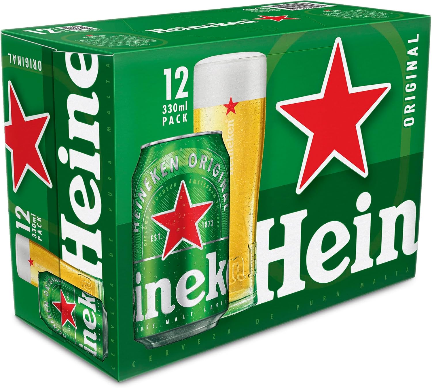 Heineken Cerveza Lager Pack Lata, 12 x
