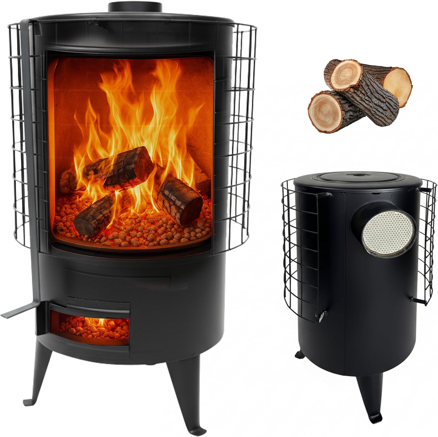 Round Wood Stove, Pellet Stove with