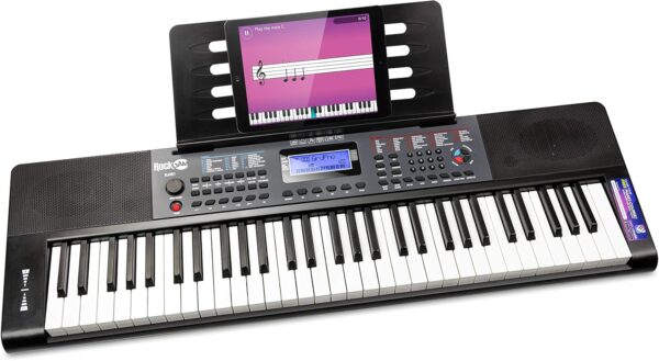 Piano con teclado RockJam de 61 teclas con