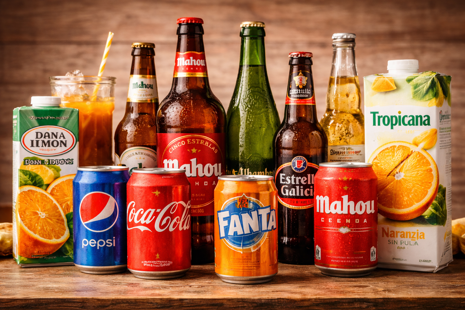 Bebidas refrescante, y con alcohol, marcas