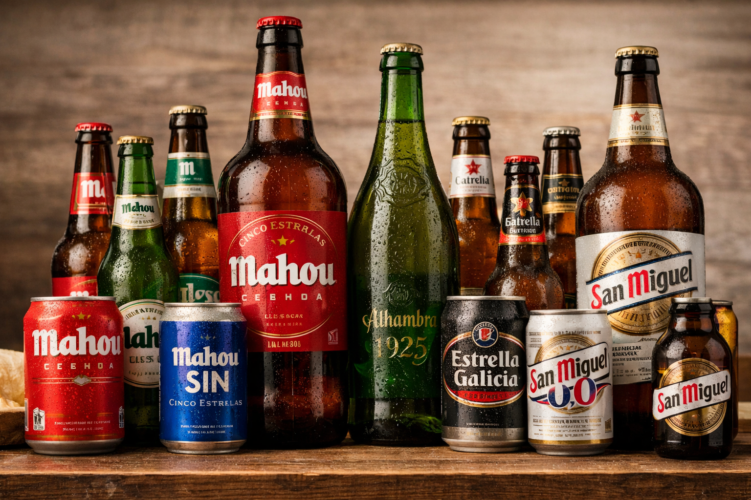 Cervezas de diferentes formatos y marcas