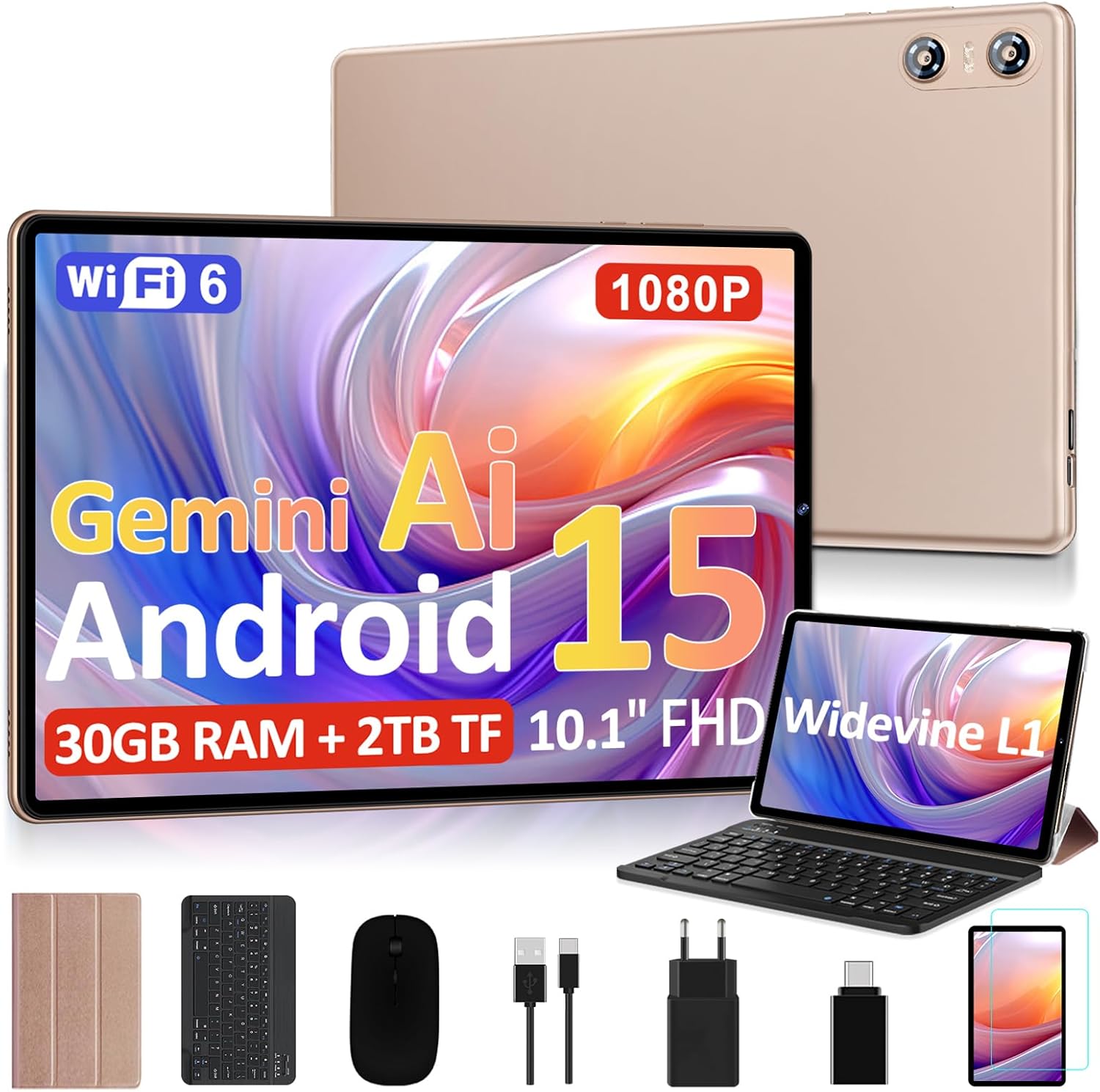 Tableta 2026 de 10 pulgadas Android 15, Tableta 2026 de 10 pulgadas Android 15,