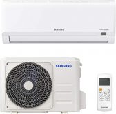 Aire acondicionado de pared Samsung, color blanco.